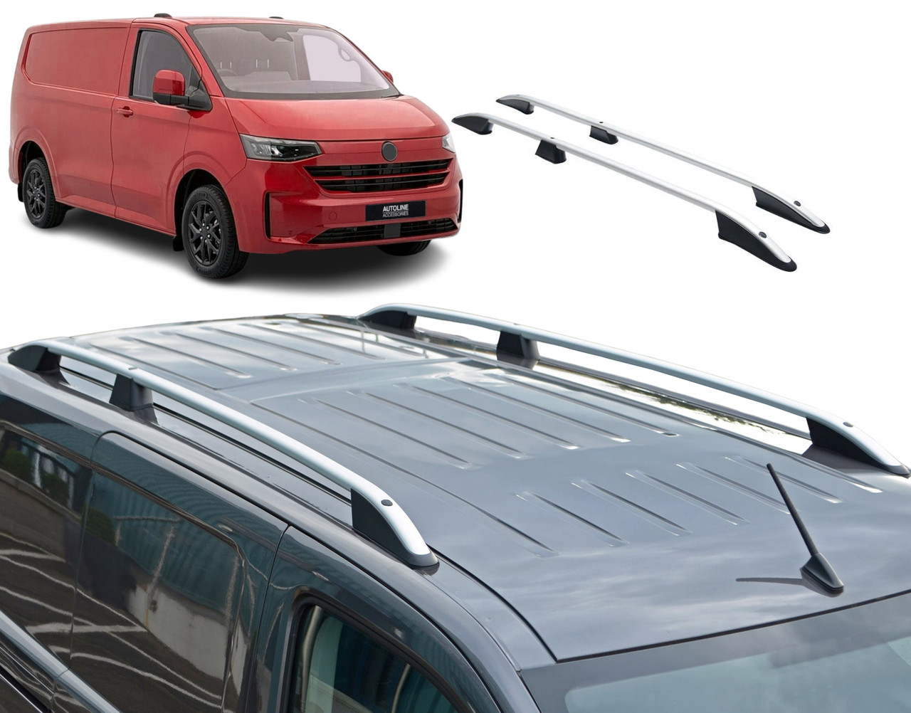 Aluminium Roof Rack Rails Side Bars To Fit L2 LWB VW T7 Transporter (2025+)