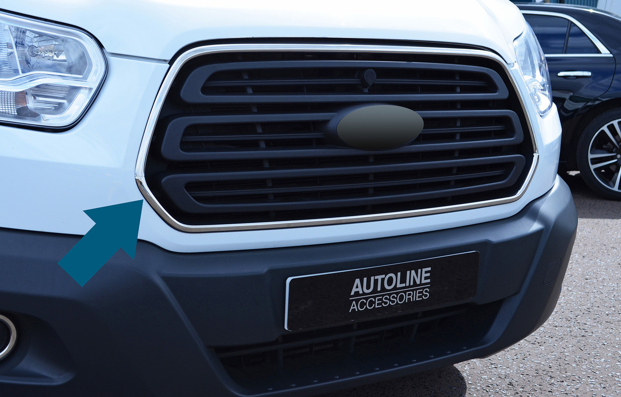 Chrome Grille Frame Surround Accent Trim Set Covers To Fit Ford Transit (2014+)