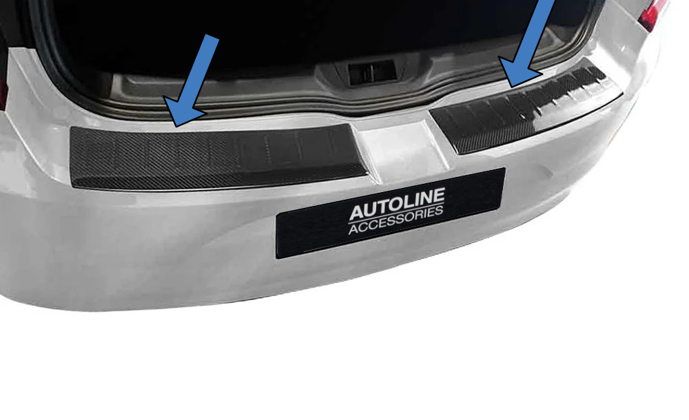 Carbon Fibre Rear Bumper Protector Trims For Renault Megane Hatchback (2016-22)