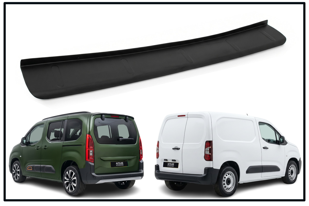 Black ABS Rear Bumper Protector Guard To Fit Citroen Berlingo (2019+)