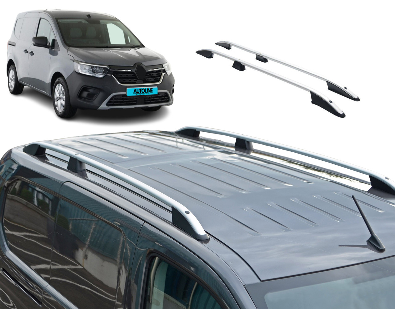 Aluminium Roof Rack Rails Side Bars To Fit L2 Renault Kangoo LWB (2022+)