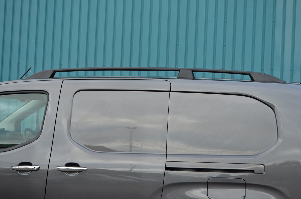 Black Aluminium Roof Rack Rails Side Bars To Fit L2 Renault Kangoo LWB (2022+)