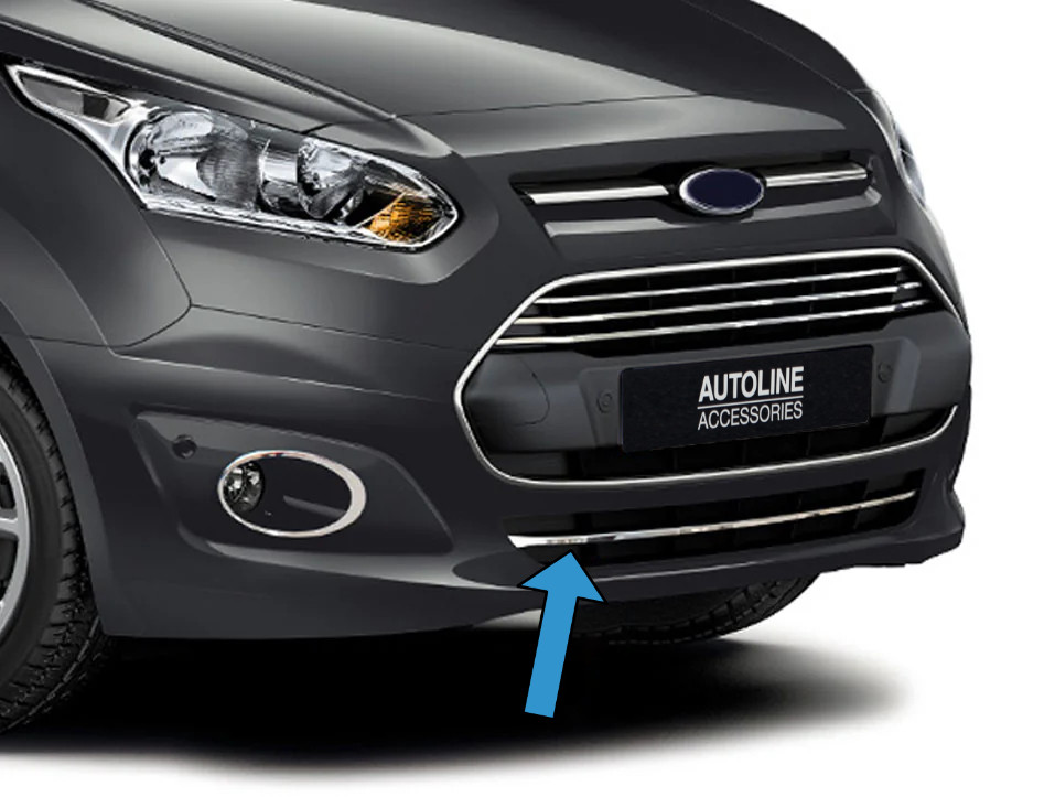 Chrome Lower Front Bumper Grille Trim Cover For Ford Transit Connect (2012-18)