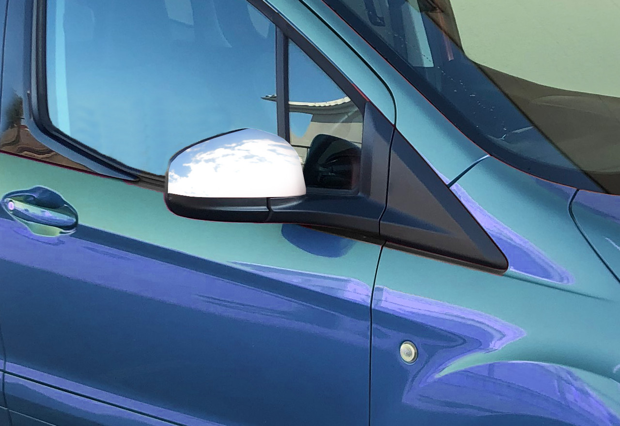 Chrome Wing Mirror Trim Set Covers To Fit Ford Transit Courier (2014+)