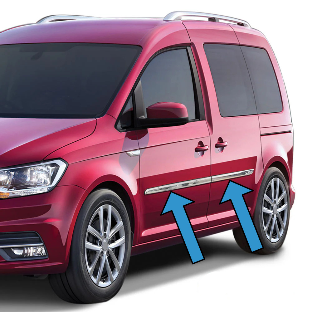 Chrome Side Door Trim Covers To Fit Volkswagen L1 Caddy (2016-2020) SWB