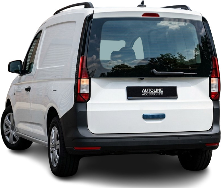 Blue Carbon Fibre Rear Door Handle Trim Cover To Fit Tailgate VW Caddy (2021+)