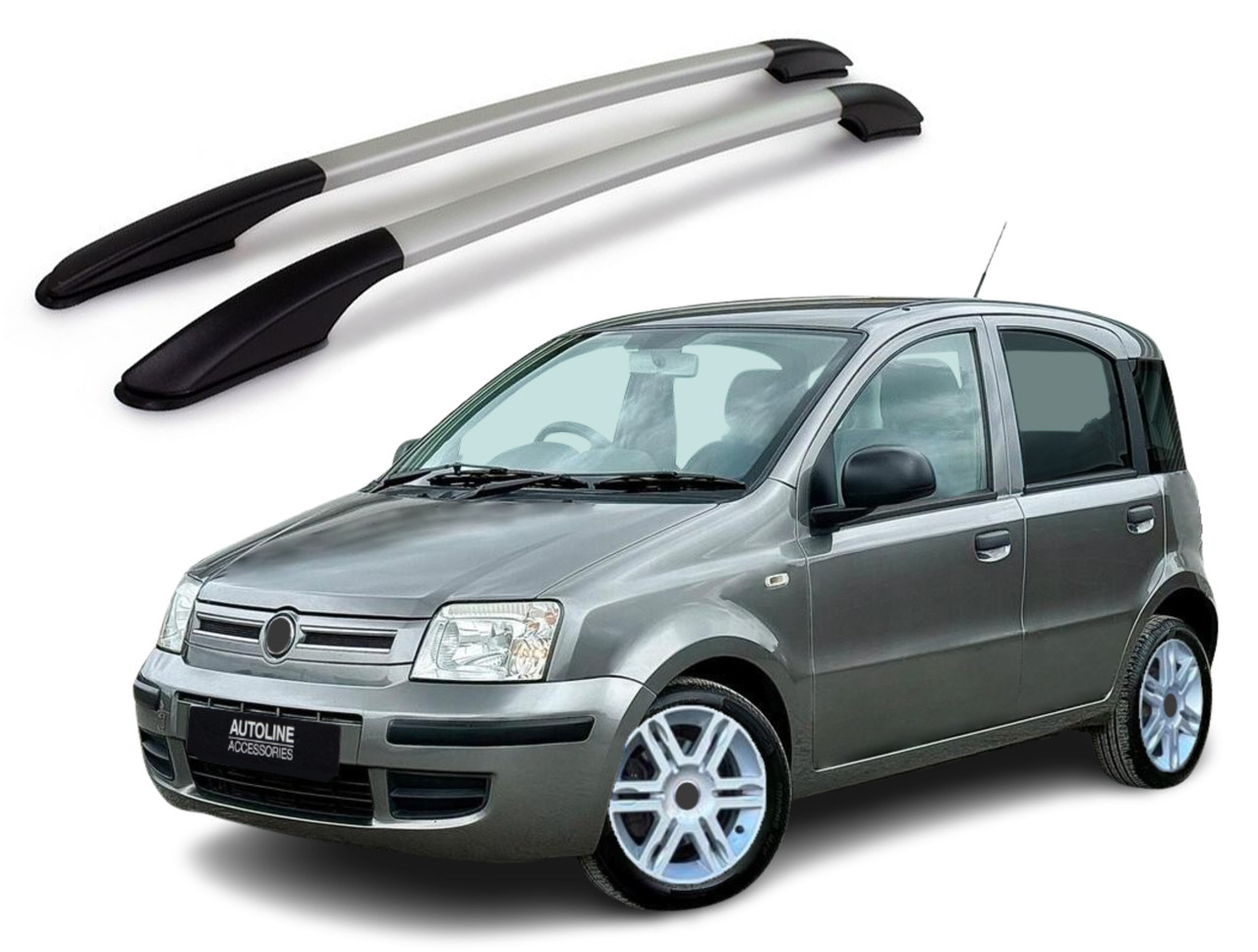 Aluminium Roof Rack Rails Side Bars To Fit Fiat Panda (2003-11) 75KG