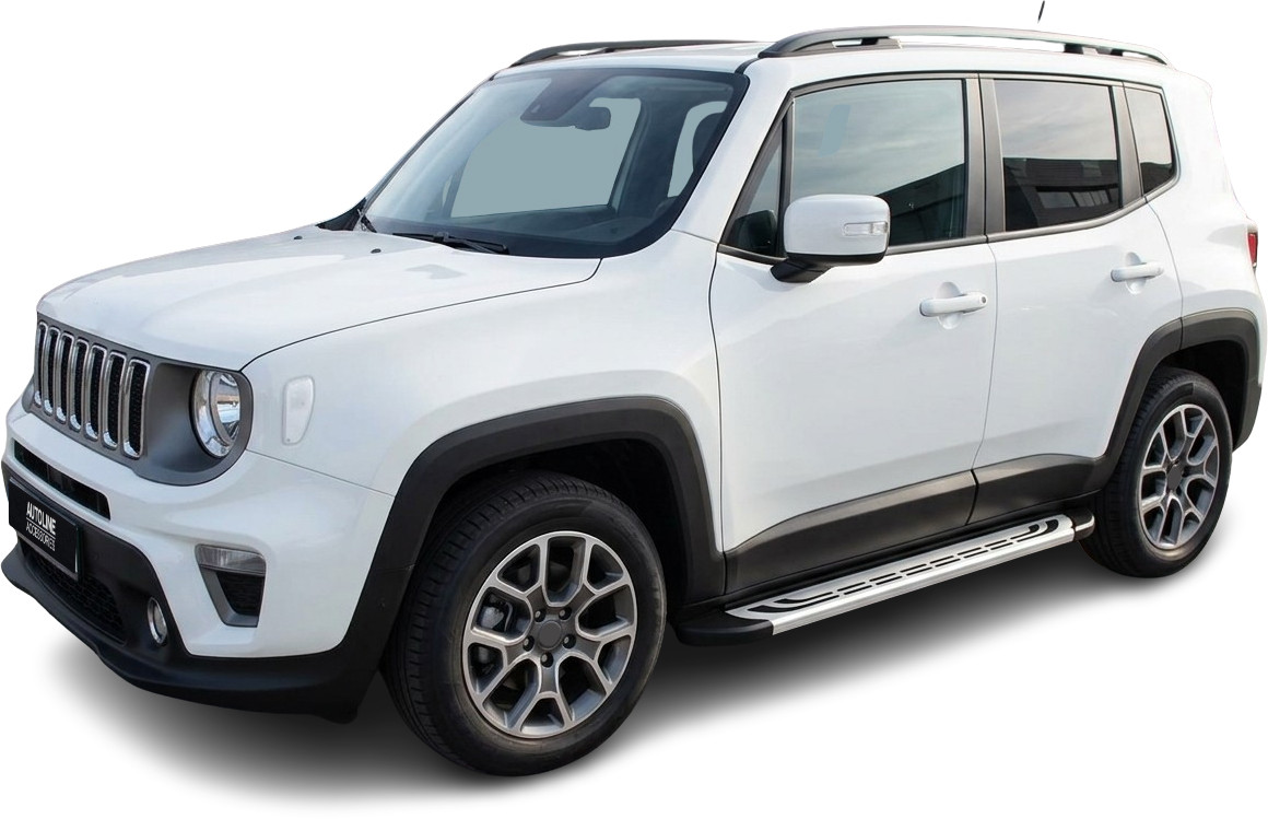 Silver Aluminium Side Steps Bars Running Boards To Fit Jeep Renegade (2015+)