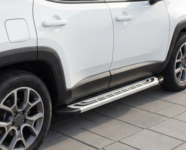 Silver Aluminium Side Steps Bars Running Boards To Fit Jeep Renegade (2015+)
