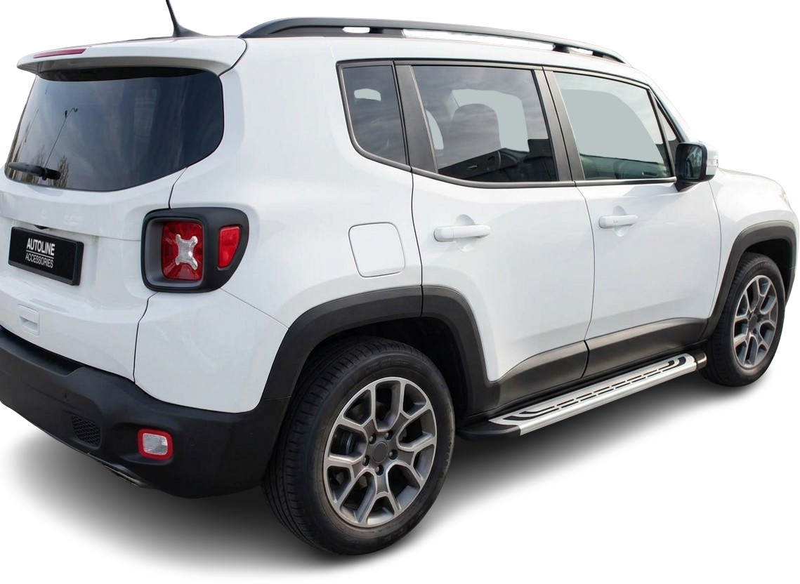 Silver Aluminium Side Steps Bars Running Boards To Fit Jeep Renegade (2015+)