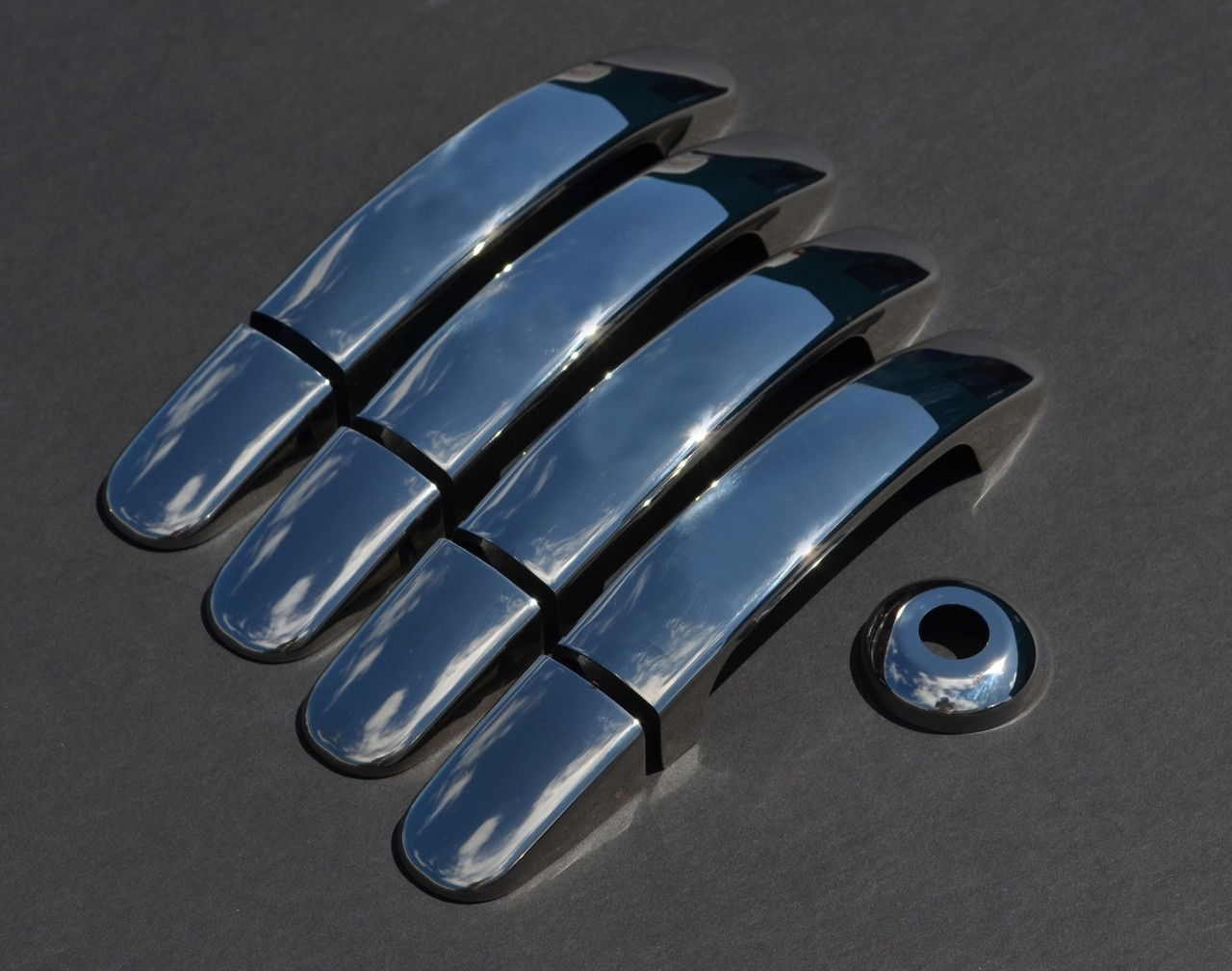 Chrome Door Handle Trim Set Covers To Fit Ford Transit Custom 4dr (2012+)