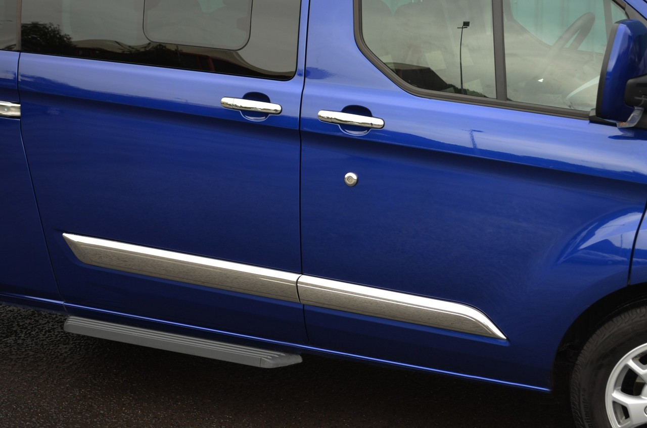 Chrome Door Handle Trim Set Covers To Fit Ford Transit Custom 4dr (2012+)