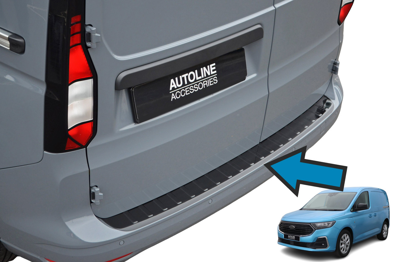 To Fit Ford Transit Connect (2025-): Gloss Black Rear Bumper Protector Guard
