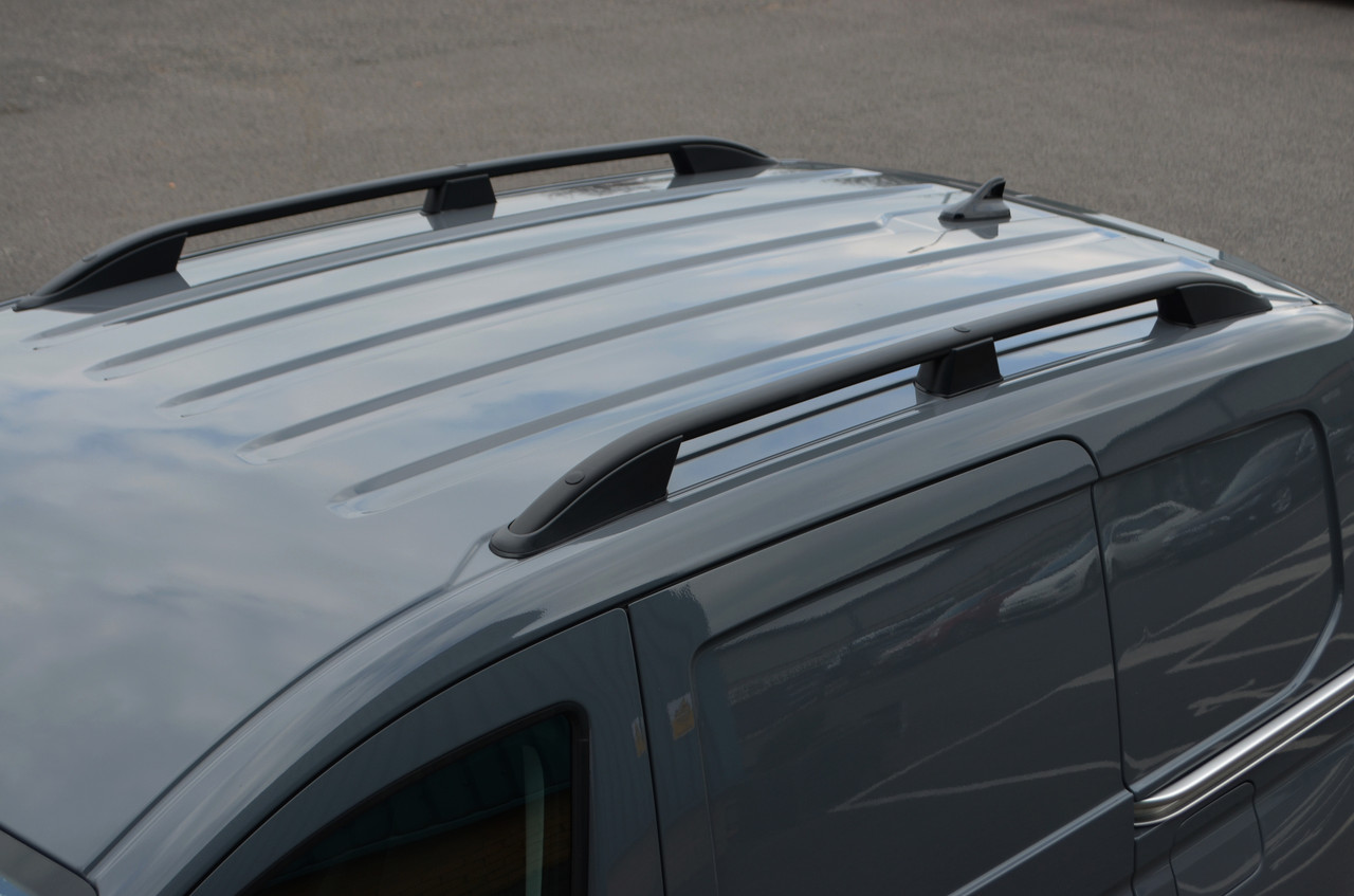 Black Aluminium Roof Rack Rails Side Bars To Fit L1 Ford Transit Connect (2025-)