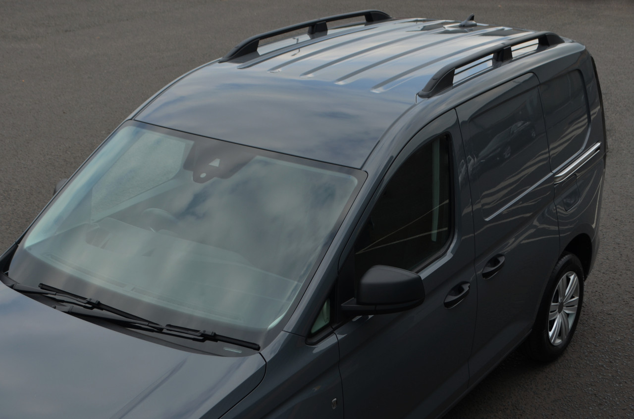 Black Aluminium Roof Rack Rails Side Bars To Fit L1 Ford Transit Connect (2025-)