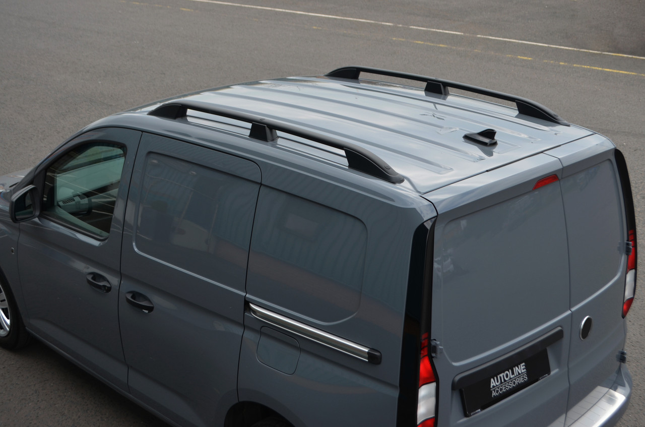 Black Aluminium Roof Rack Rails Side Bars To Fit L1 Ford Transit Connect (2025-)