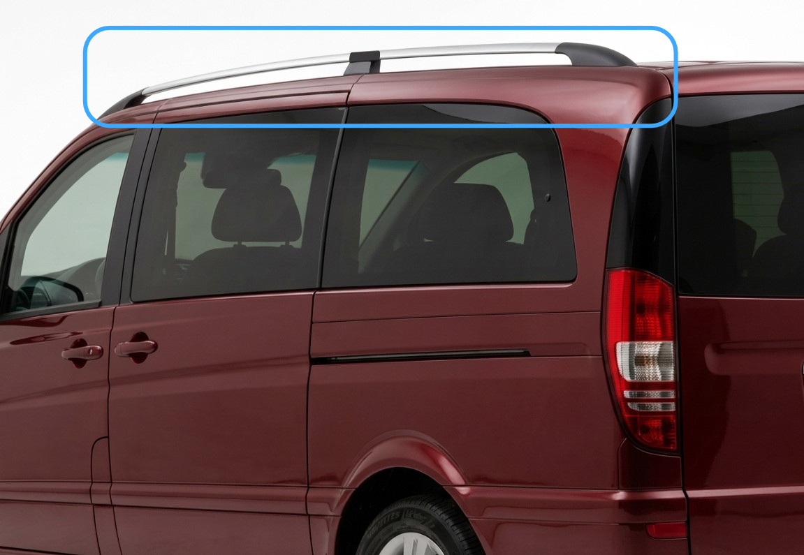 Roof Rack Side Bars To Fit Long (L2) Mercedes Vito W639 (2003-14)