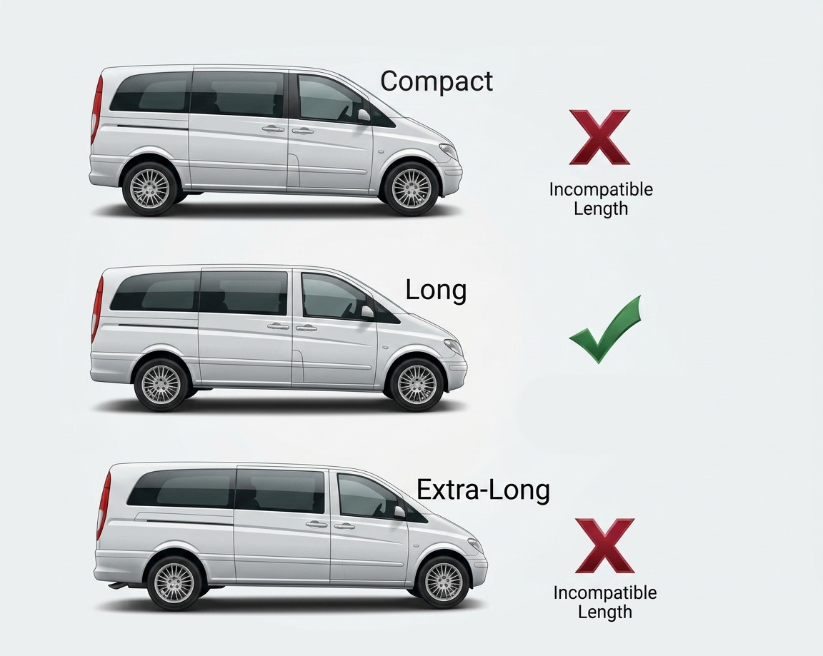 Roof Rack Side Bars To Fit Long (L2) Mercedes Vito W639 (2003-14)