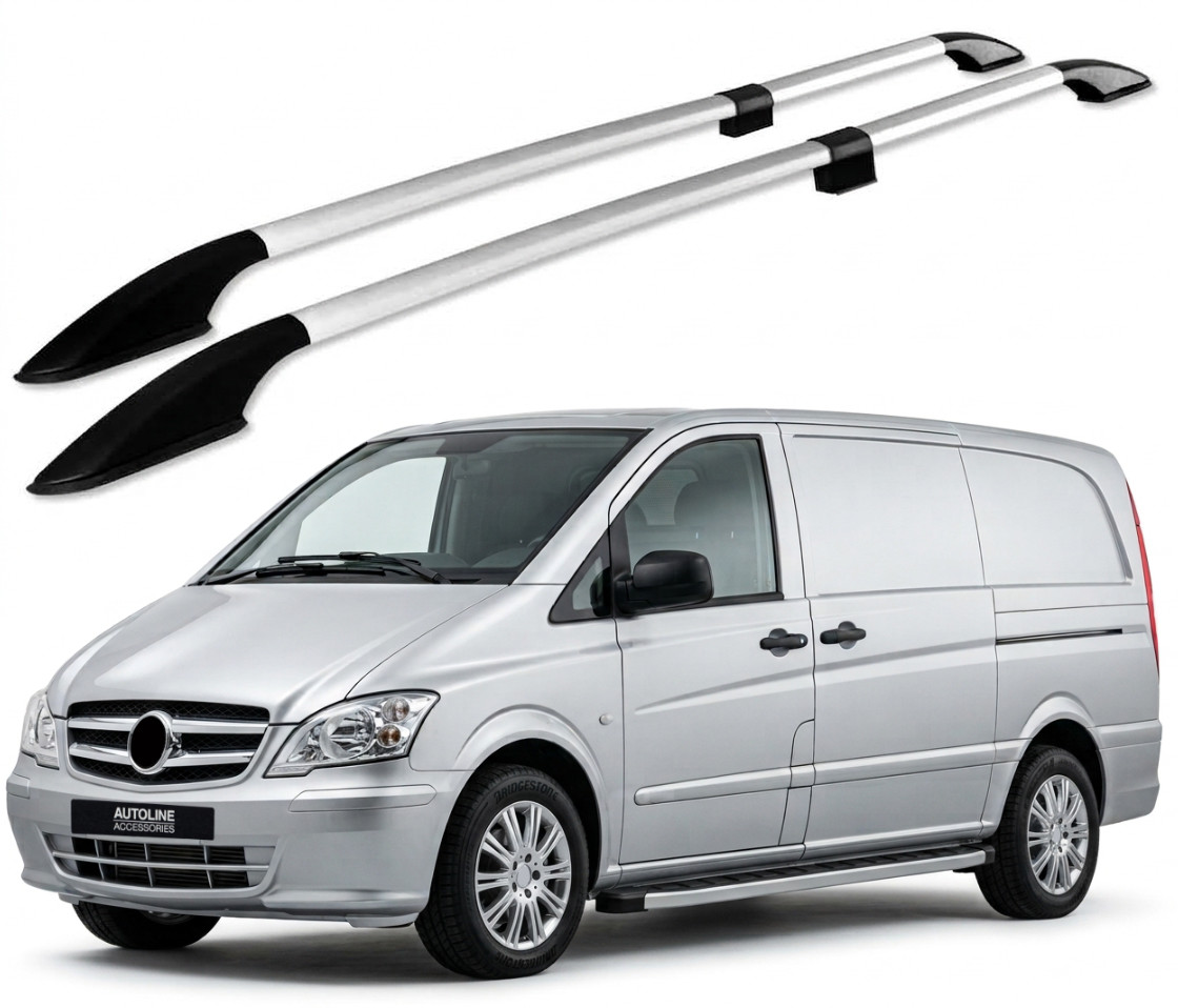 Roof Rack Side Bars To Fit Extra Long (L3) Mercedes Vito W639 (2003-14)