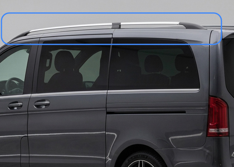 Roof Rack Side Bars To Fit Compact (L1) Mercedes Vito W447 (2015+)