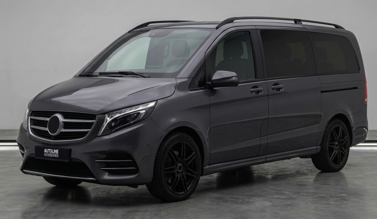Black Roof Rack Side Bars To Fit Extra Long (L3) Mercedes Vito W447 (2015+)