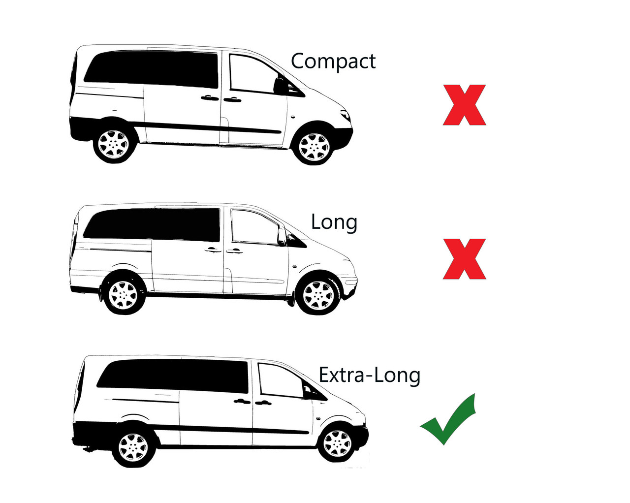 Polished Roof Rack Bars Side Rails For Extra Long (L3) Mercedes Viano (2004-14)