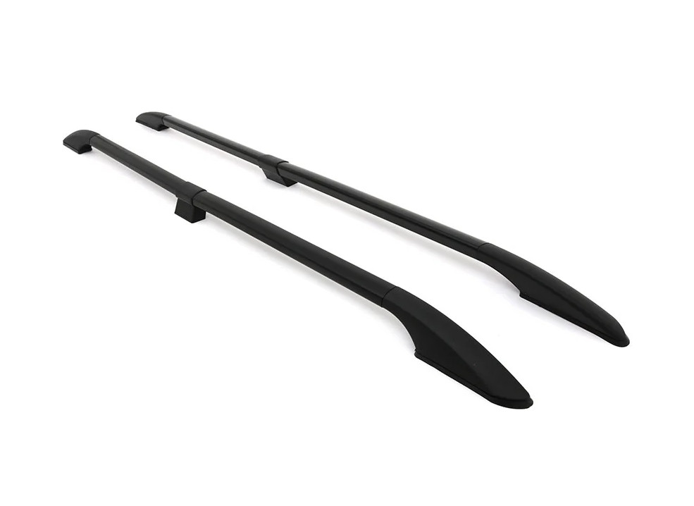 Black Roof Rack Side Bars To Fit Long (L2) Mercedes Viano (2004-14)