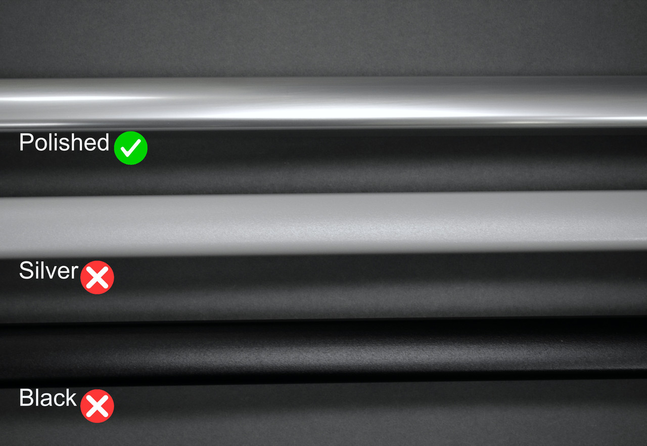 Polished Roof Rack Bars Side Rails For Extra Long (L3) Mercedes V-Class (2015+)