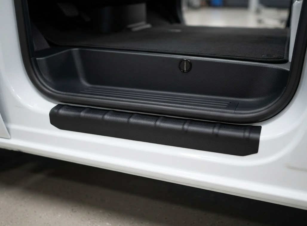 Black ABS Front Door Sill Covers Protectors (2 Pc) For Ford Transit Custom 2024+