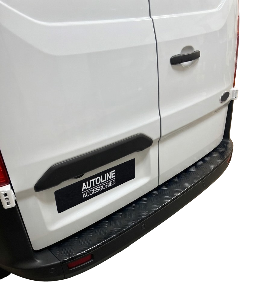 For Ford Transit Custom (2012-22): Black Anodised Rear Bumper Protector Guard