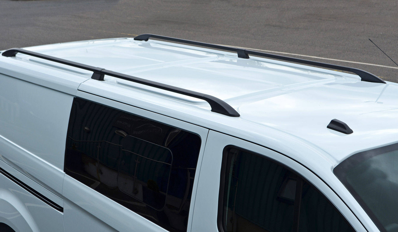 Black Aluminium Roof Bars Side Rails To Fit L2 LWB VW T7 Transporter (2025+)