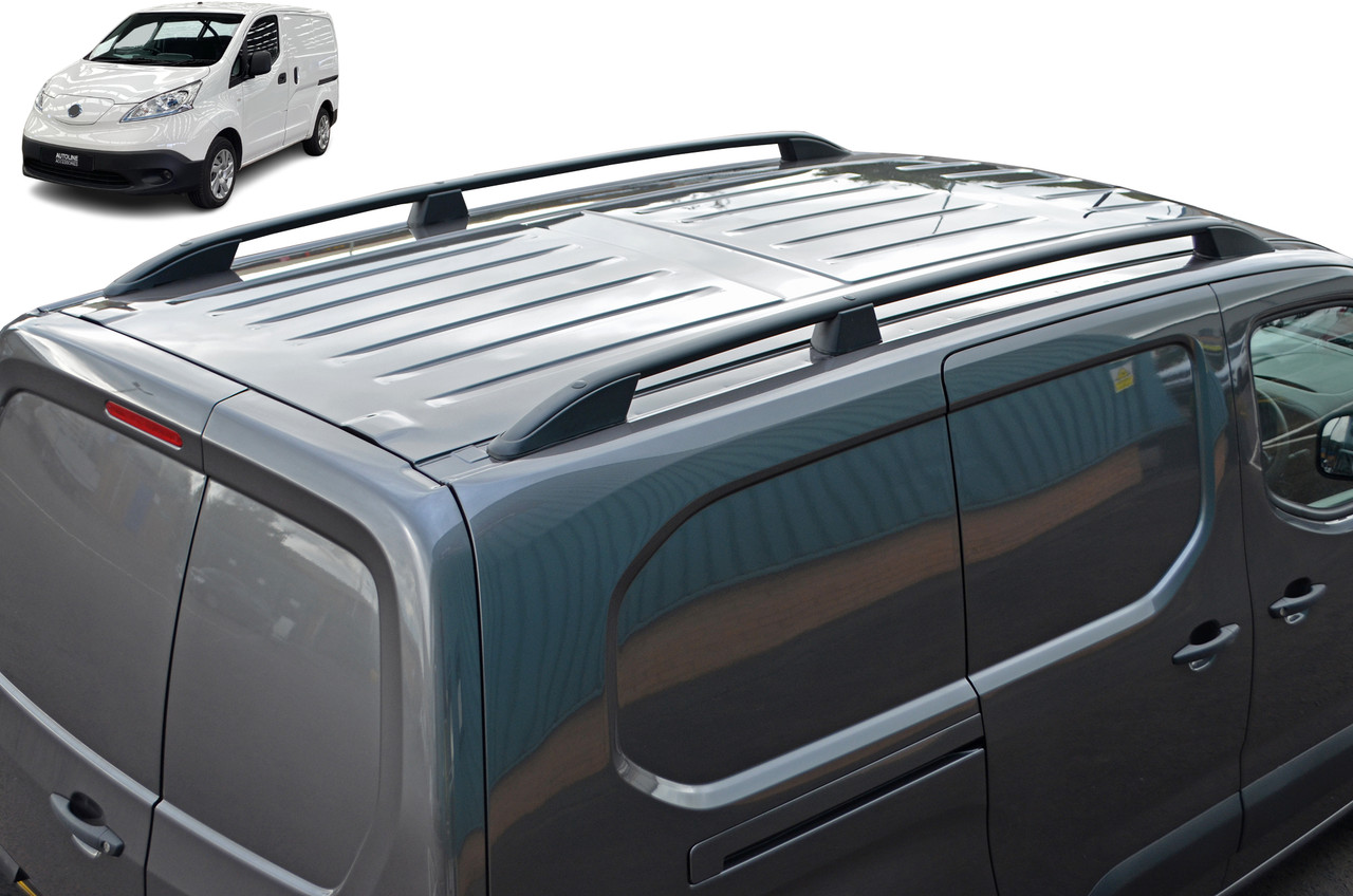 Black Aluminium Roof Rack Rails Side Bars For Nissan NV200 (2010+) Euro Models