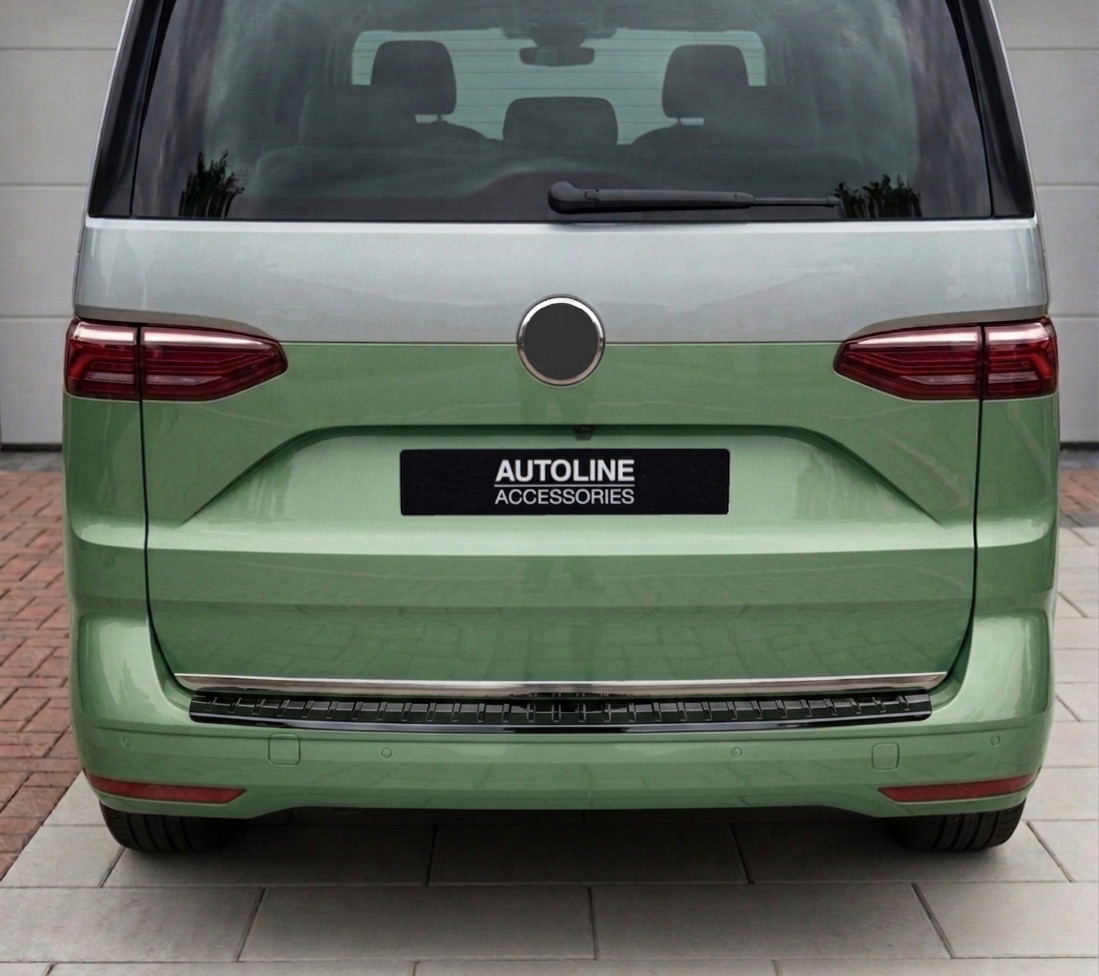 To Fit VW T7 Multivan (2022+): ABS Gloss Black Rear Bumper Protector Guard