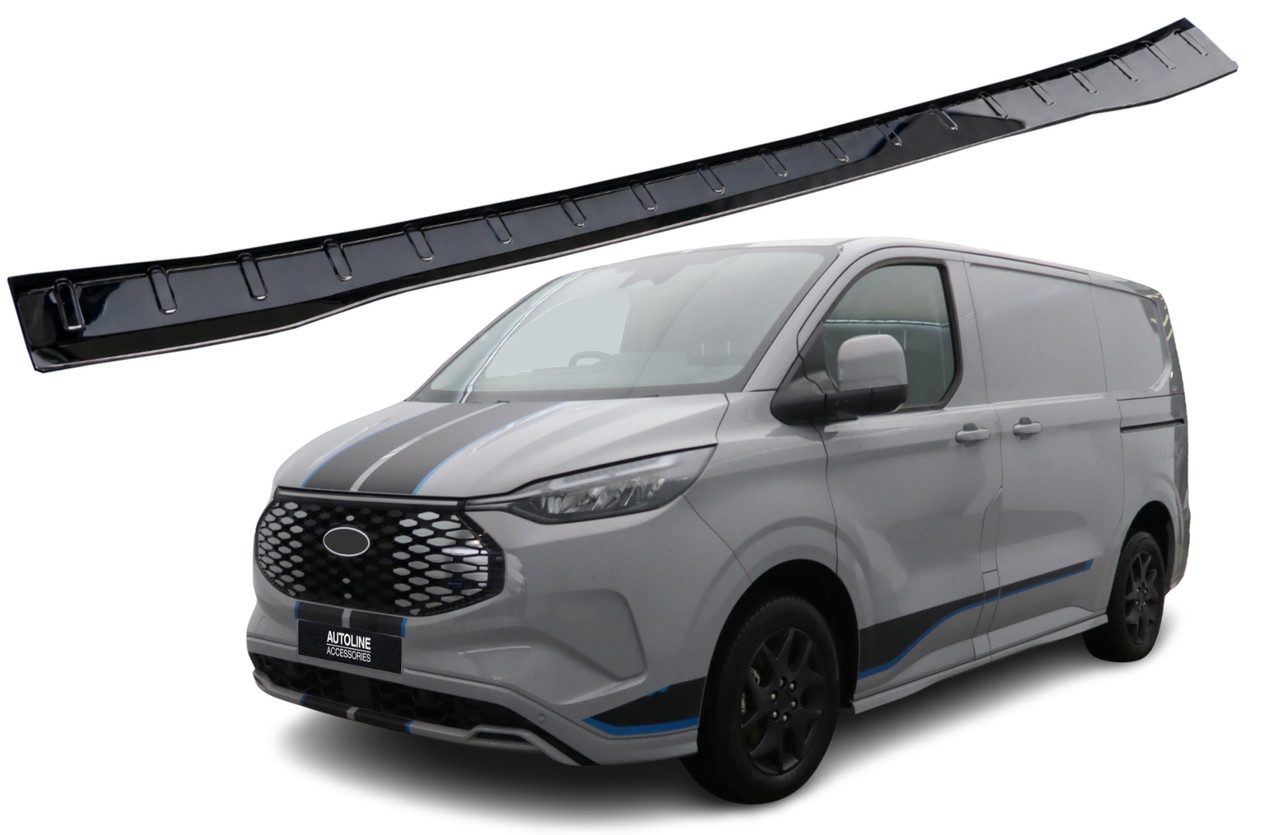 For Ford Transit Custom (2024+): Black Chrome Rear Bumper Protector Guard