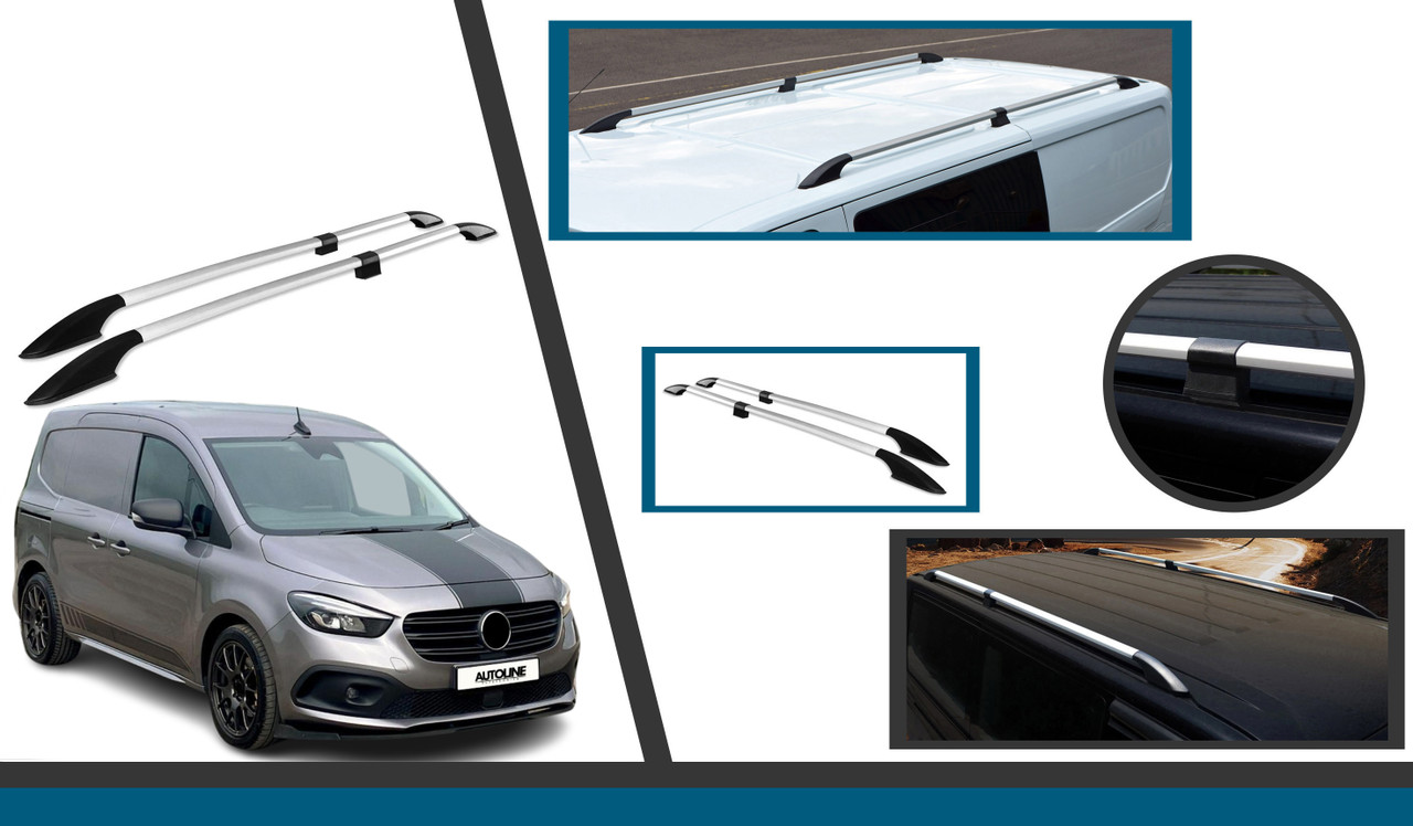 Aluminium Roof Rack Rails Side Bars For L2 Mercedes Citan LWB (2022+)