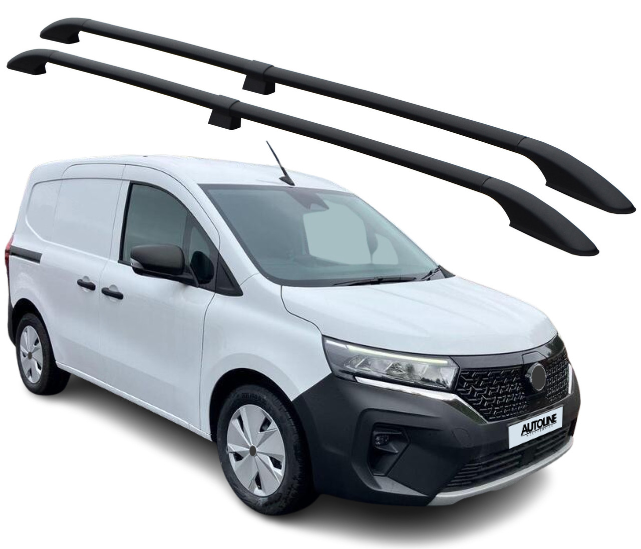 Black Aluminium Roof Rack Rails Side Bars For L2 Nissan Townstar LWB (2023+)