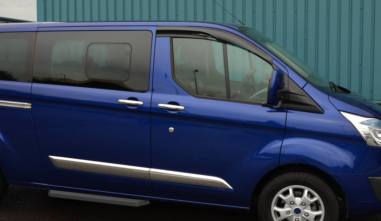 Chrome Side Door Streamer Trim Set Covers To Fit Ford Transit Custom (2012+)