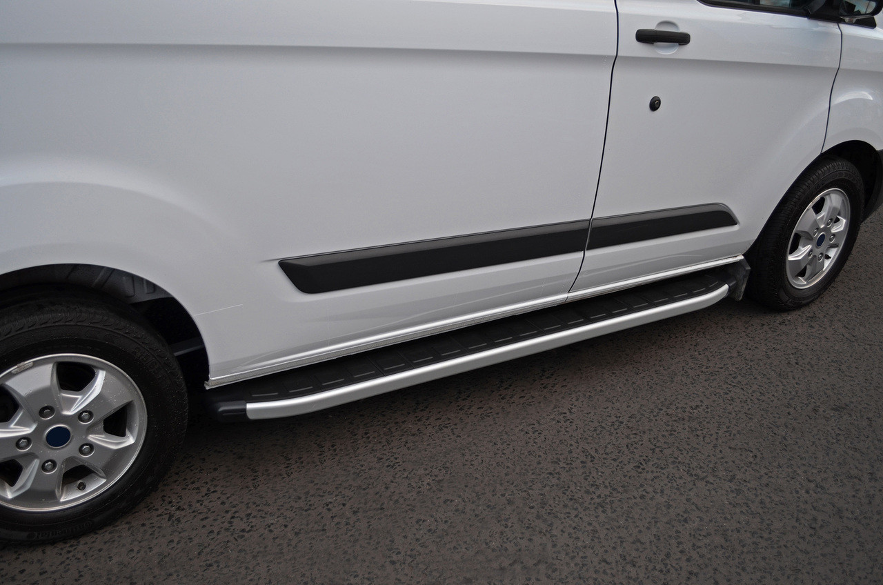 To Fit 13 Ford Transit Tourneo Custom LWB Side Running Boards Step Black TYPE B
