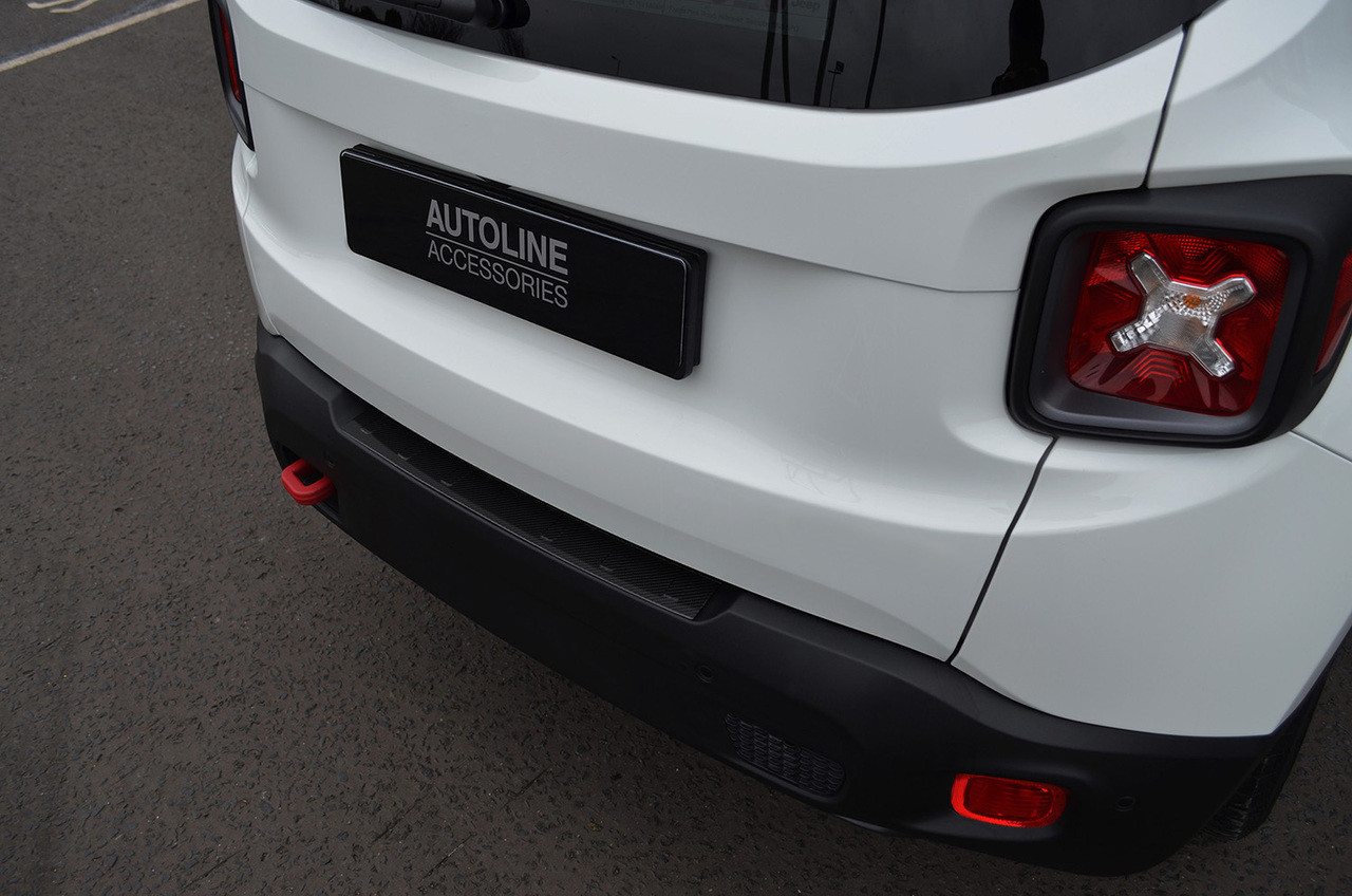 Carbon Fibre Bumper Sill Protector Trim Cover To Fit Jeep Renegade (2015+)
