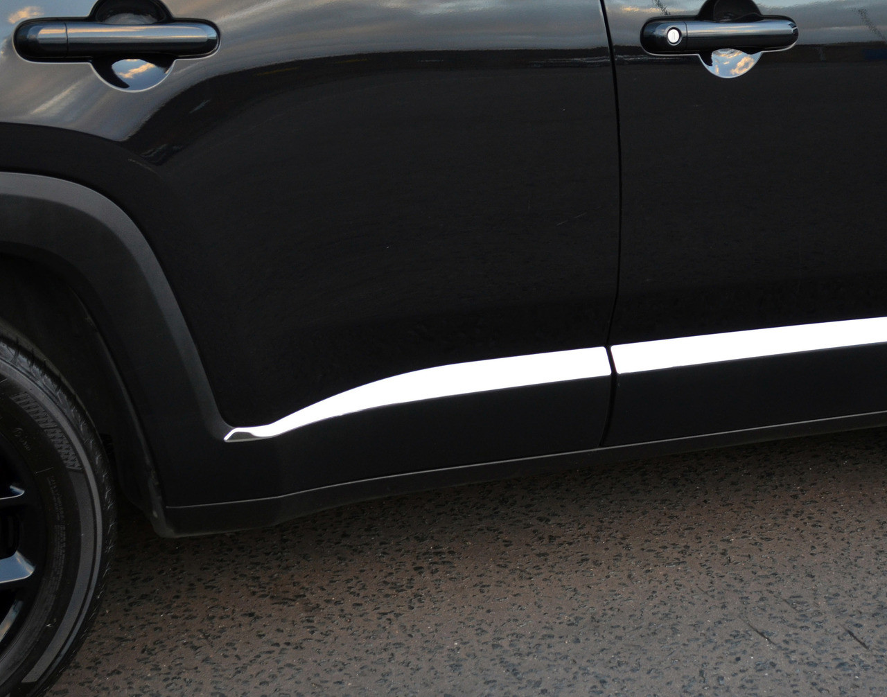 Chrome Side Door Streamer Trim Set Covers To Fit Jeep Renegade (2015+)