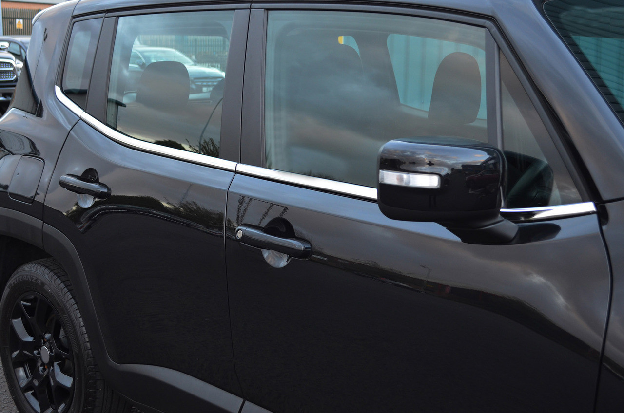 Chrome Side Door Window Sill Trim Set Covers To Fit Jeep Renegade (2015+)