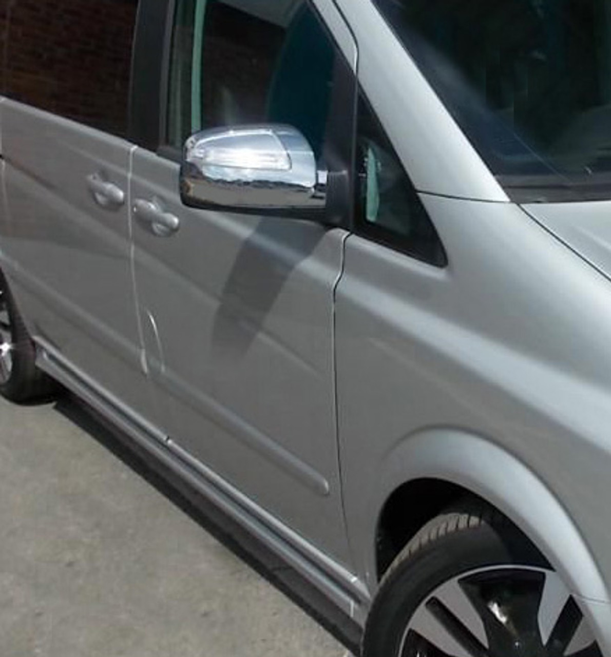 Chrome Mirror Trim Covers To Fit Mercedes-Benz Vito W639 W/Indicator (10-14)