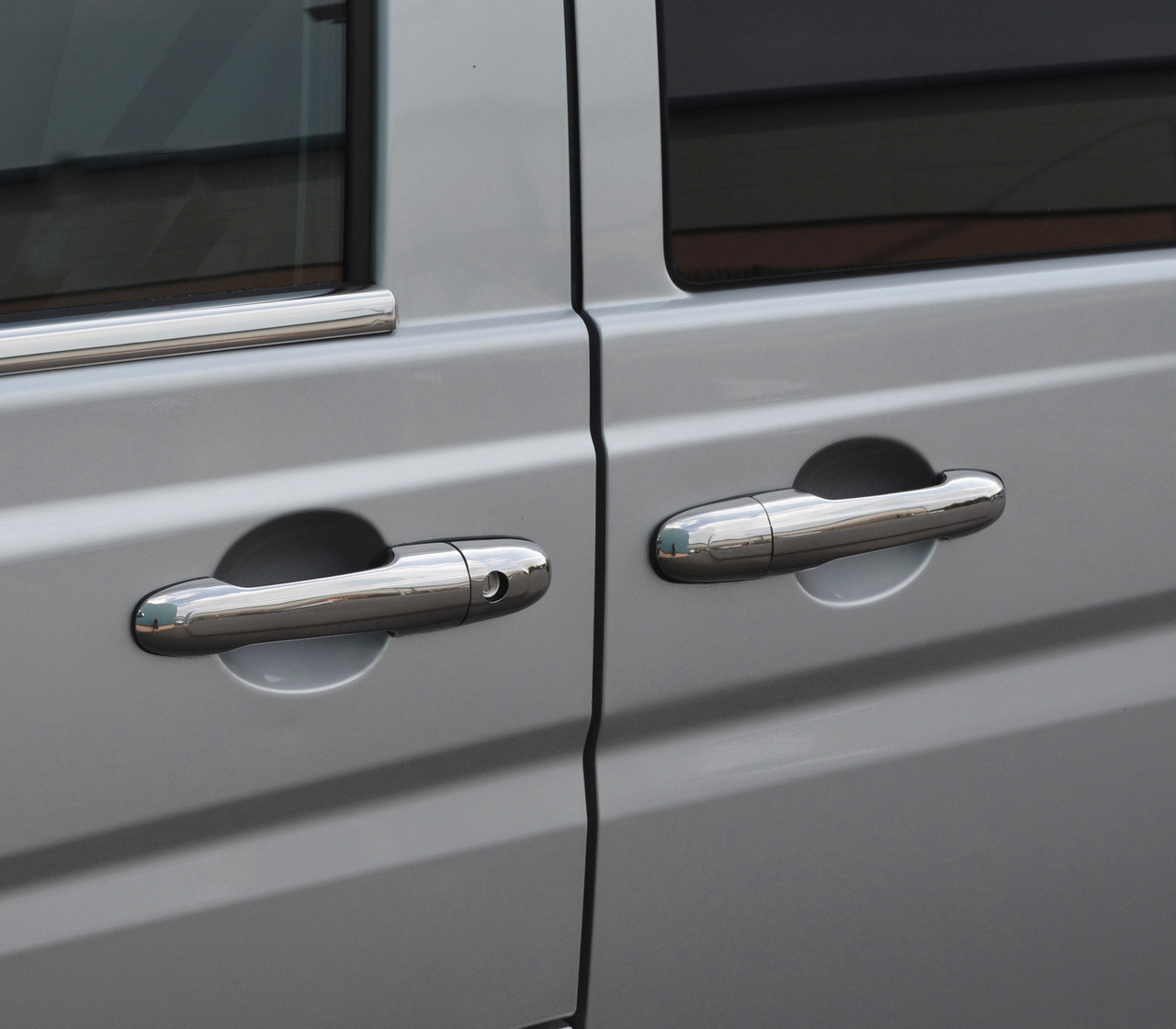 Chrome Door Handle Trim Set Covers To Fit Mercedes-Benz Vito W639 (2003-14)