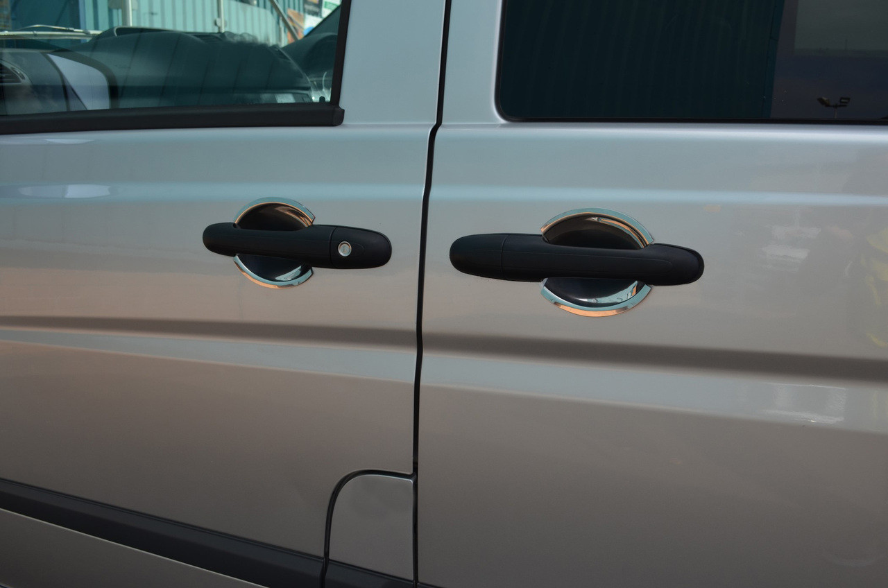 Chrome Door Handle Cups Insert Trim To Fit Mercedes-Benz Vito W639 (2003-14)
