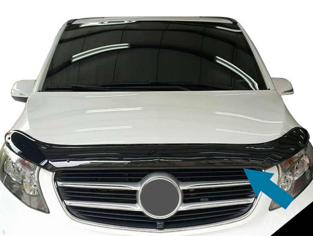 Bonnet Hood Trim Protector Guard Wind Deflector To Fit Mercedes-Benz Vito (15+)