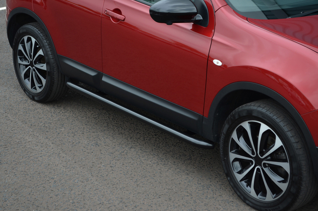 Black Side Bars Steps S.Steel To Fit Nissan Qashqai (2006-14)