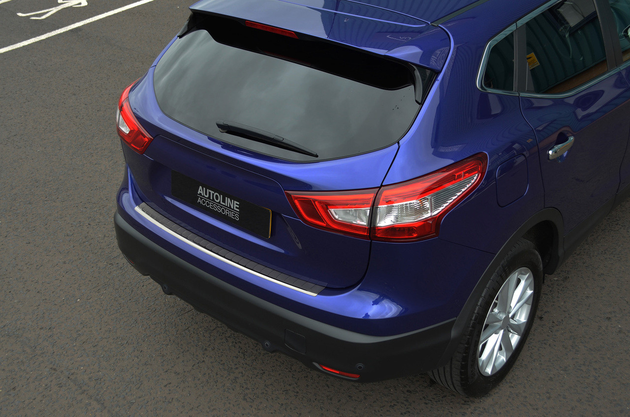 Black Chrome Bumper Sill Protector Trim Cover To Fit Nissan Qashqai (2014-17)