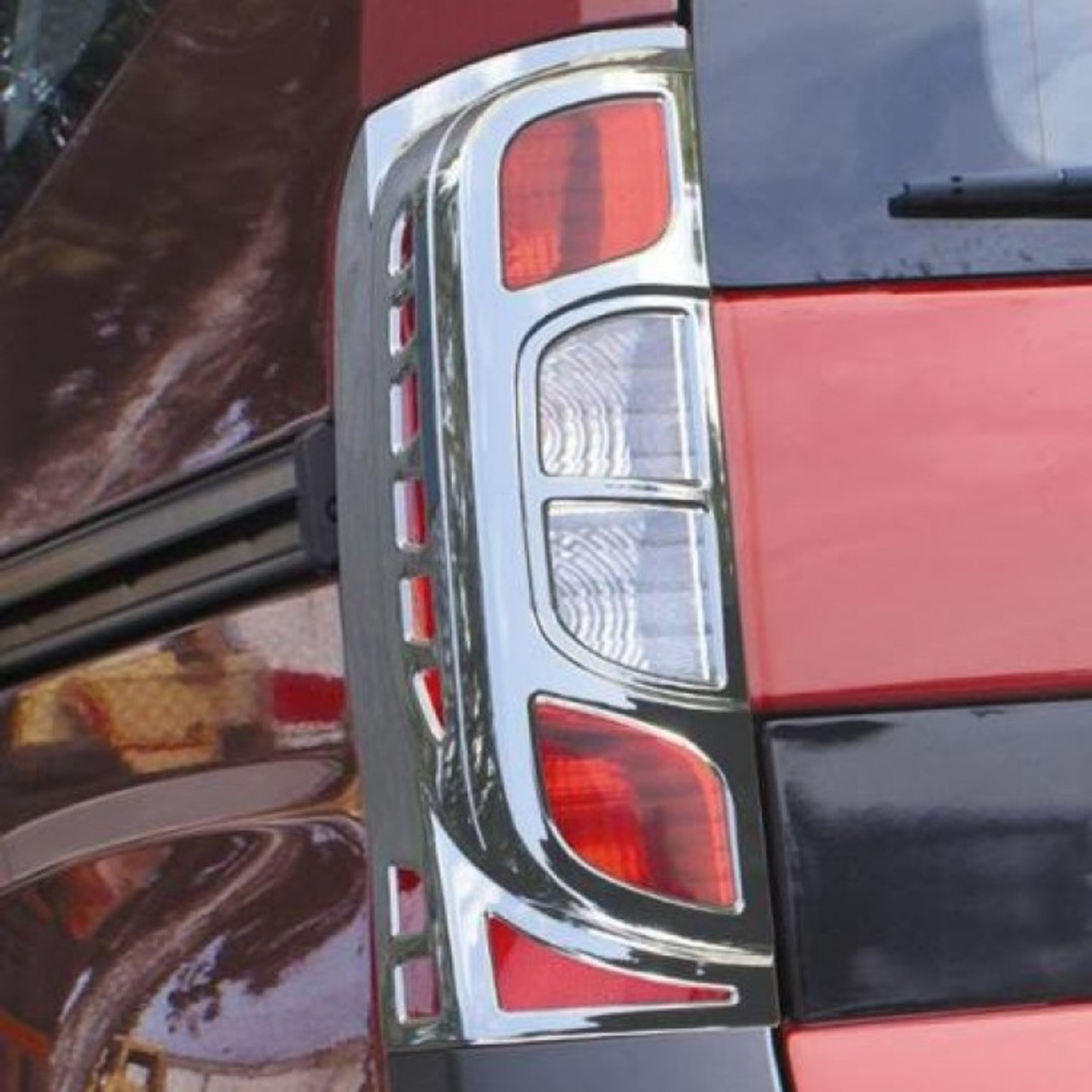 Chrome Rear Tail Light Surrounds Trim Covers Set To Fit Peugeot Bipper (2008+)