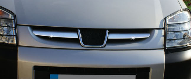 Chrome Grille Accent Trim Set Covers To Fit Peugeot Partner (1997-08)