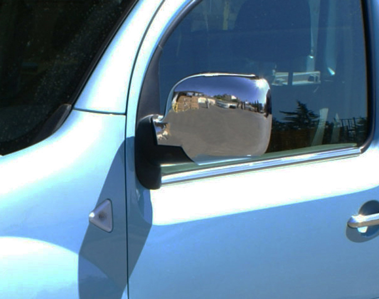 Chrome Wing Mirror Trim Set Covers To Fit Renault Kangoo (2008-13)